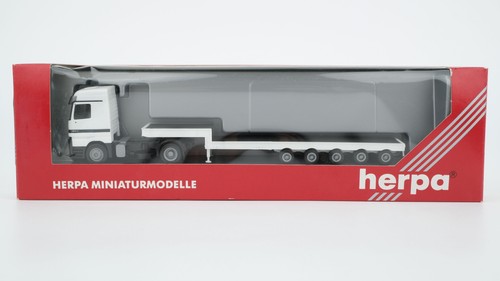 Herpa H0 187718 Mercedes-Benz Actros semirremolque carga baja blanco | Condition: Gebraucht