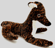 NWT Curto Toys Plush Brindle Greyhound Dog Laying Down Make Peace with Animals