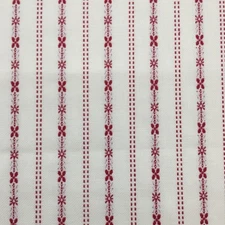 Red and White Embroidered Light to Medium Weight Home Decor Fabric By the Yard