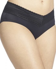 Warners No Pinching No Problems Lace Hipster WR5609j Black With Ruffle Sz M6