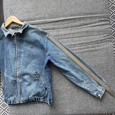 Vintage Polo Ralph Lauren Denim Harrington Bomber Jacket Size XL