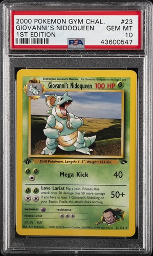 Giovanni's Nidoqueen (1st Edition) graded PSA 10 for sale on eBay