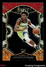 2020-21 Select Red White Orange Shimmer #61 Anthony Edwards Concourse ROOKIE RC