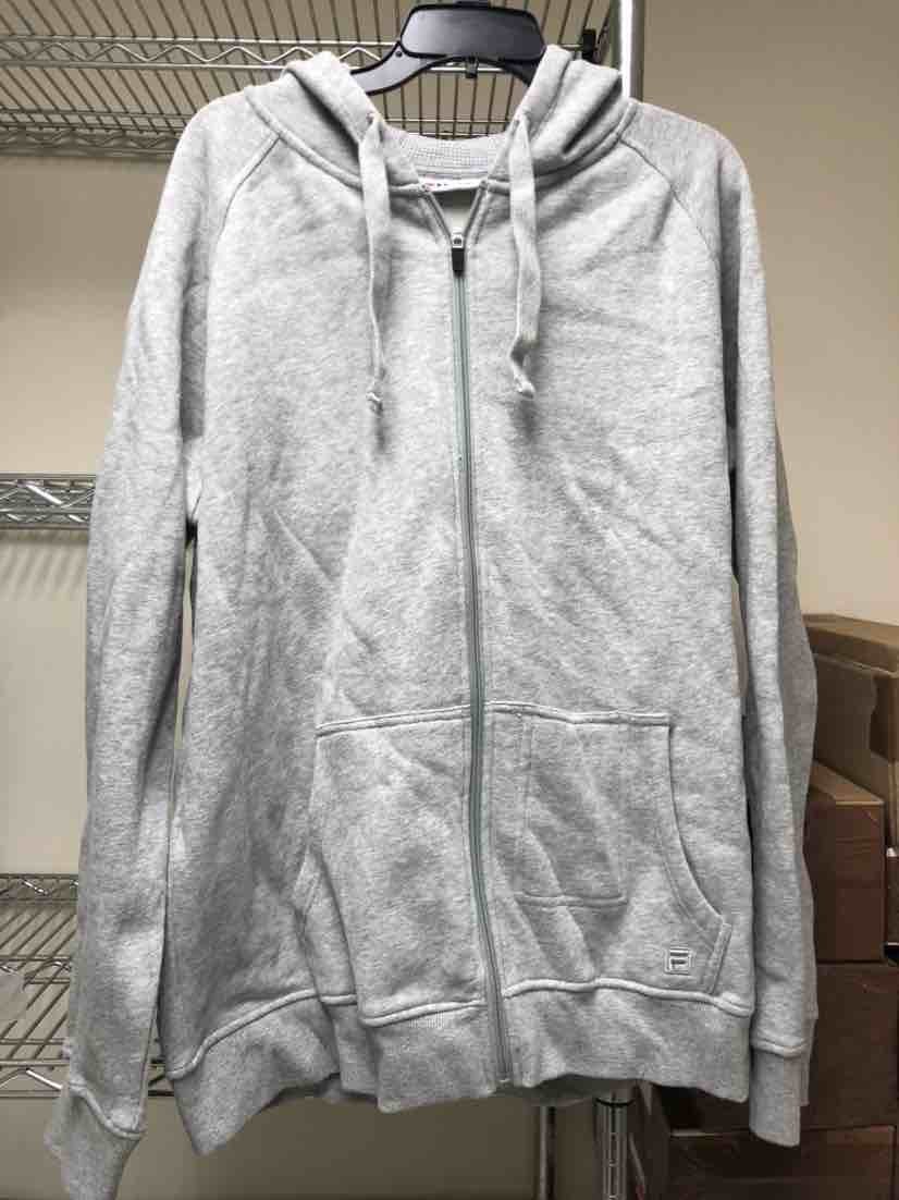 Felpa donna Fila con cappuccio e zip intera grigia