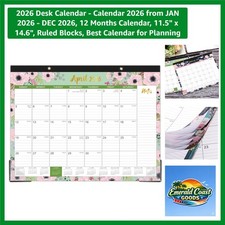 2026 Desk Calendar - 12 with Ruled Blocks for Efficient Planning