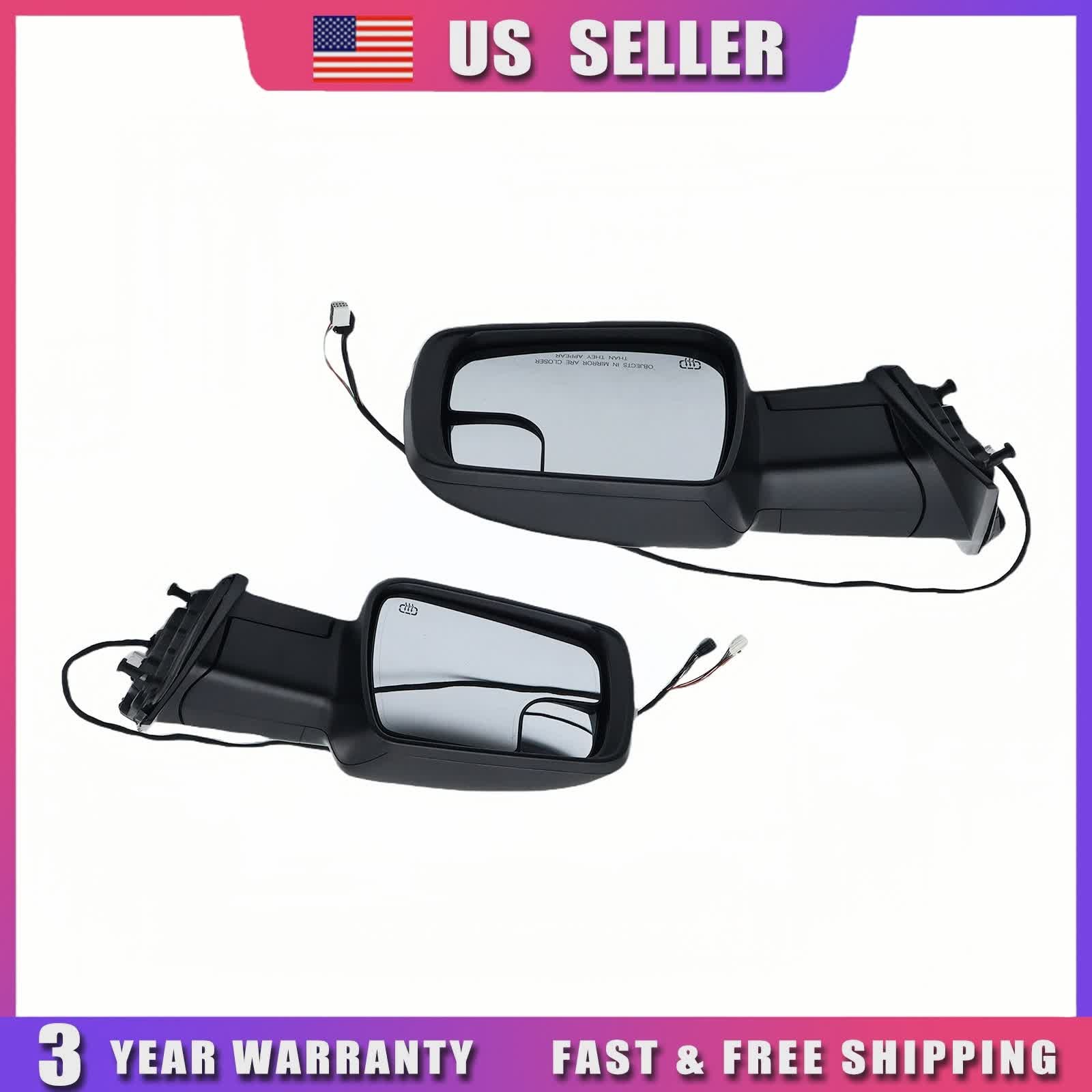 Mirrors w/Heated Turn Signal Left & Right Side For 2019-2024 Ram 1500 Pair thumbnail 2