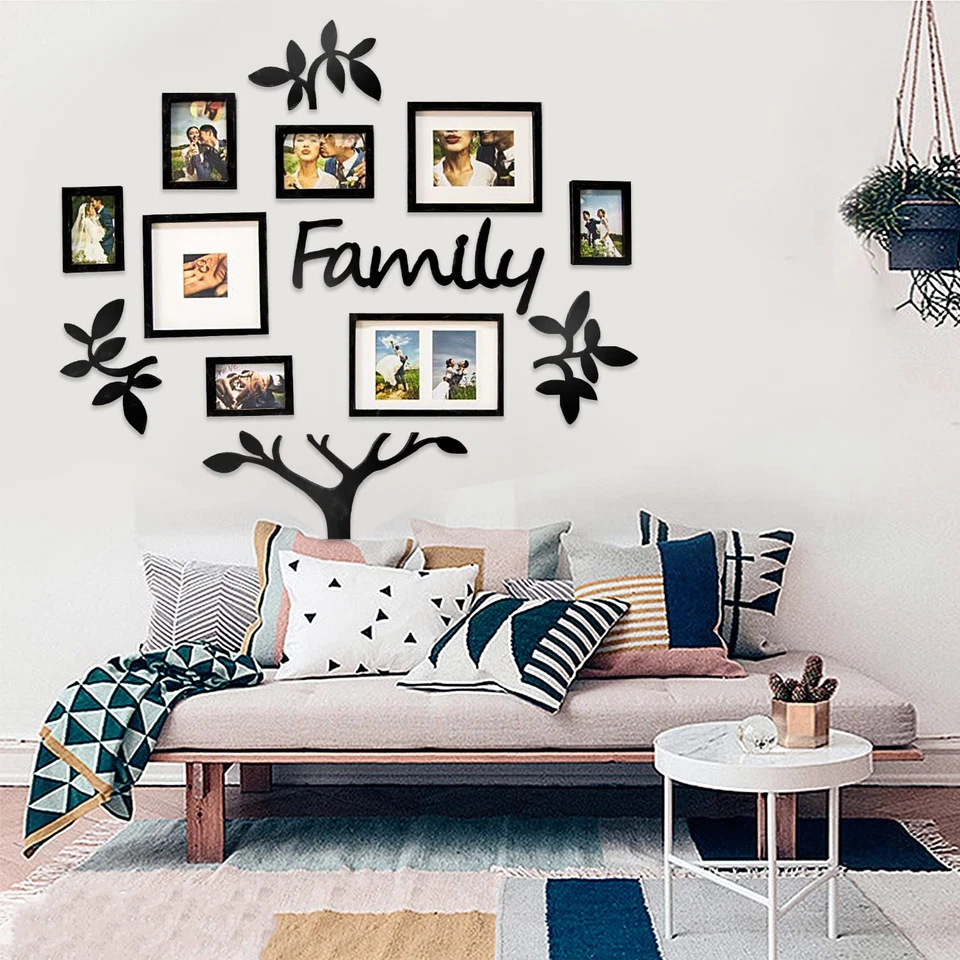 Marcos de fotos de árbol genealógico diseño de montaje en pared, marco placa de fotos de pared, universidad... Foto 4 de 4