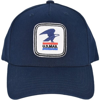U.S. Mail Baseball Hat, USPS Eagle Embroidered Logo One Size, Navy Blue 