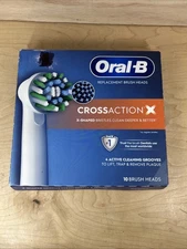 Oral-B Cross Action X - Replacement Brush Heads 10ct X-Shaped Bristles New OB