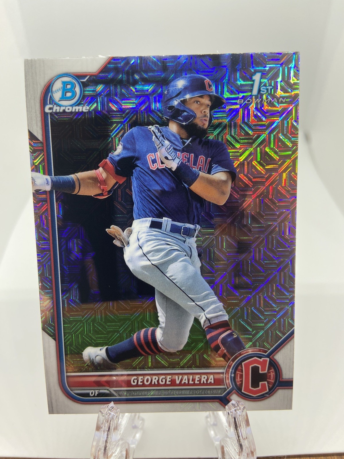 2022 BOWMAN CHROME BCP-22 GEORGE VALERA 1ST BOWMAN MEGA BOX MOJO REFRACTOR