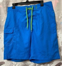 COLUMBIA Board Shorts Mens 34 Blue Swim Trunks Omni Shield Advance Repellency