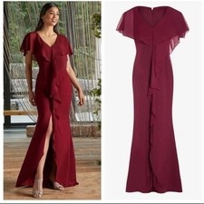 Adrianna Papell Burgundy High Low Dress