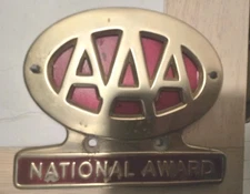 Vtg A.A.A. American Automobile Association NATIONAL AWARD Emblem CHEAP