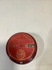 Vtg Citizens Savings & Loan Association Metal Coin Bank Check Description