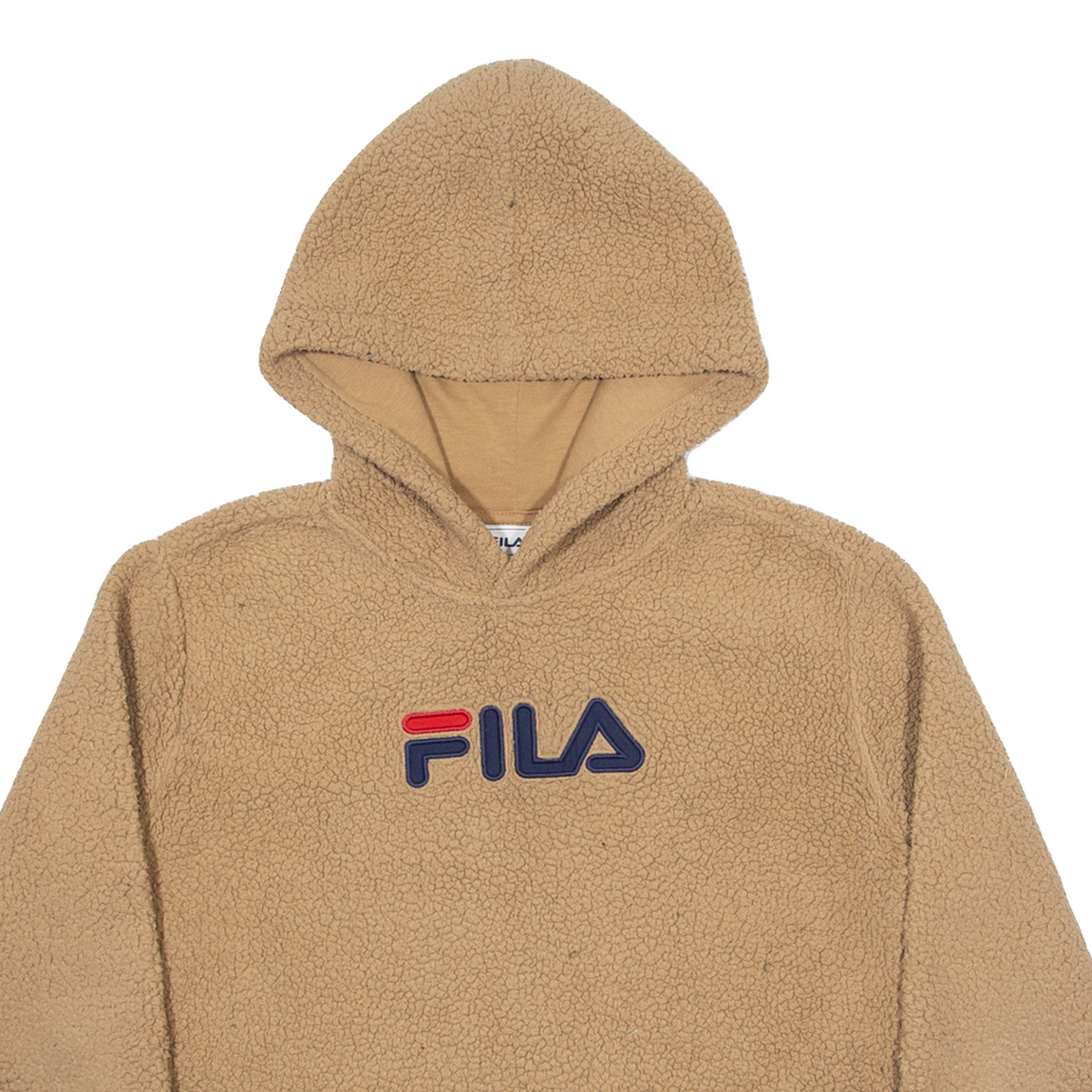 FILA Cropped Fleece Felpa con Cappuccio Donna Marrone S