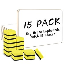 Dry Erase Lapboards, 15 Pack Double Sided Small Dry Erase Whiteboards 9 x 12....