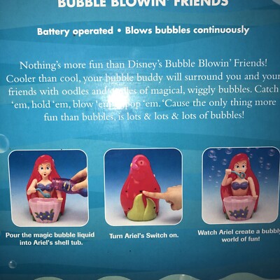 Disney The Little Mermaid ARIEL Bubble Blower Machine In Box W