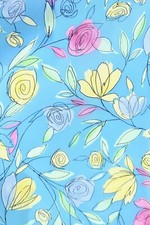 Vintage Talbots Sky Blue Swirl Floral Silk Scarf 21 square