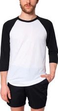 American Apparel Men's Unisex Poly-Cotton Raglan T-Shirt 2Pack! SELECT COLORS