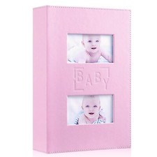 Baby Girl Photo Album 4x6 300 Pocket Pictures Leather Cover Newborn Shower Gi...