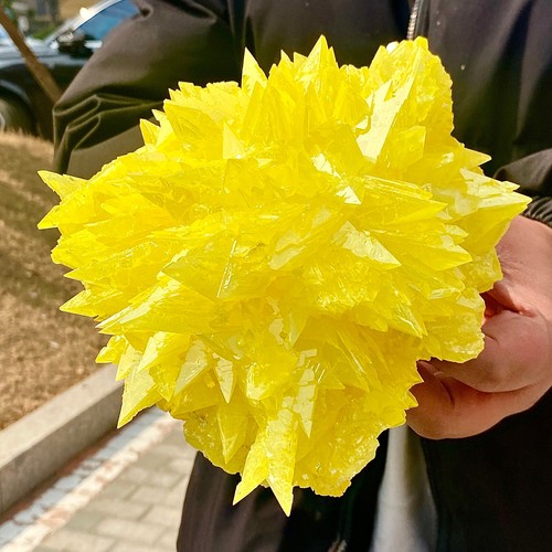 3.92LB Rare yellow sulfur crystal quartz crystal mineral specimen - 第 5/14 張圖片