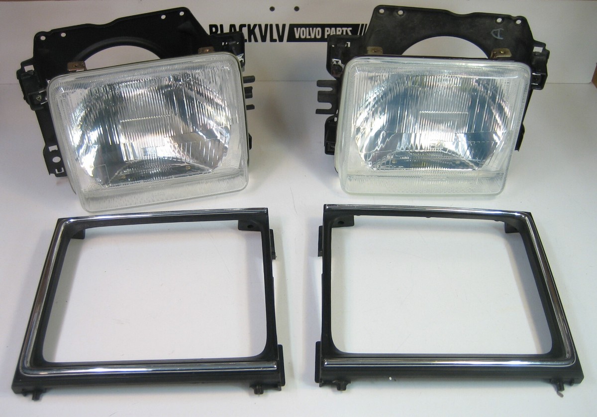 光年窓口‼ Genuine Volvo 240 Single Square Headlight Set NOS E-Code