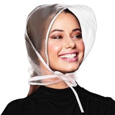 Plastic Rain Hats Clear Rain Bonnet Rain Scarf Hair Protector Hood  Men