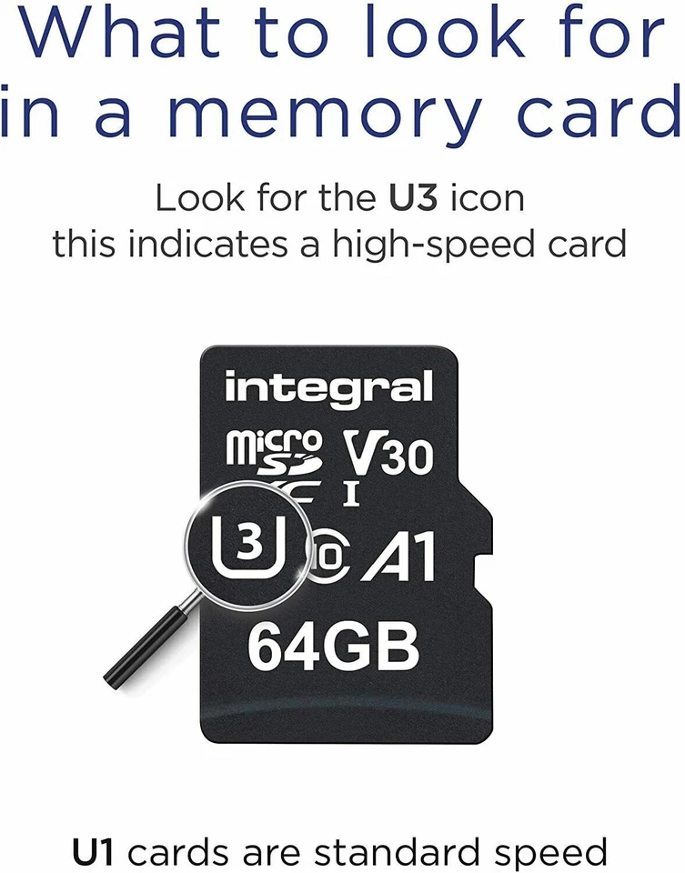 64GB Micro SD Card U3 Memory Card  V30 Class 10 SDHC SDXC 4K Ultra HD TF Adapter - Image 2 of 4