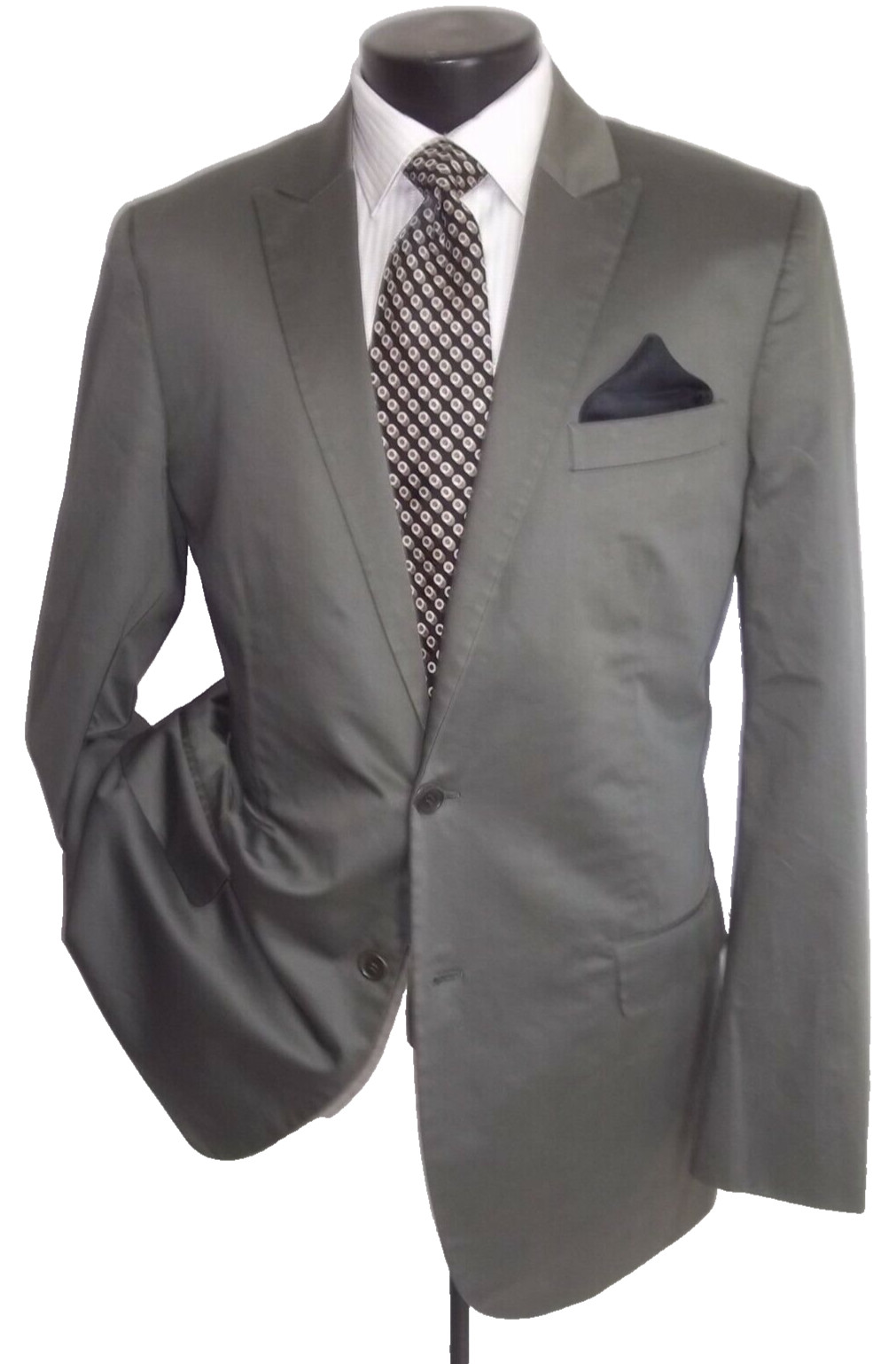 # Helmut Lang solid olive 2button peak lapel cott… - image 3