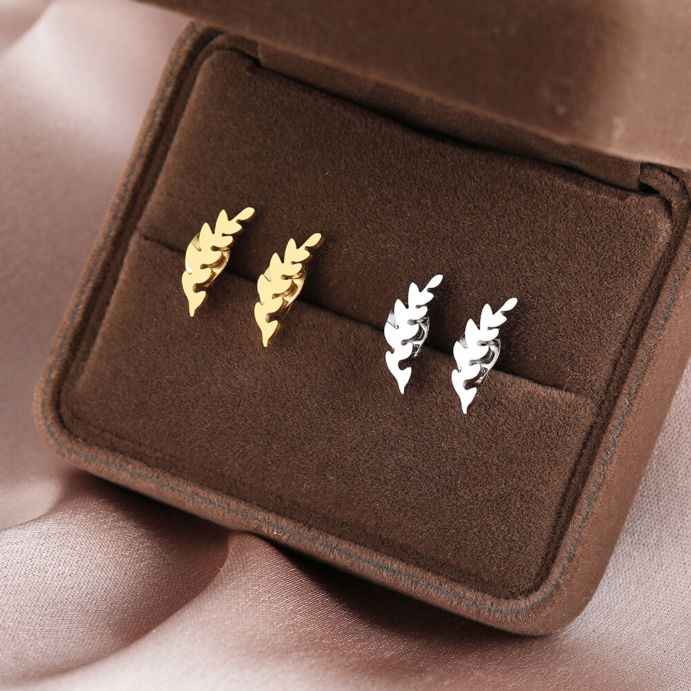 Stud Earrings Retro Wheat Ears Korean Fashion Charms Earrings Handmade Jewelry-image