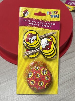 Bucees Buc-ee s Happy Birthday Cupcake Liners 24 ToppersKit Party Supplies Decor