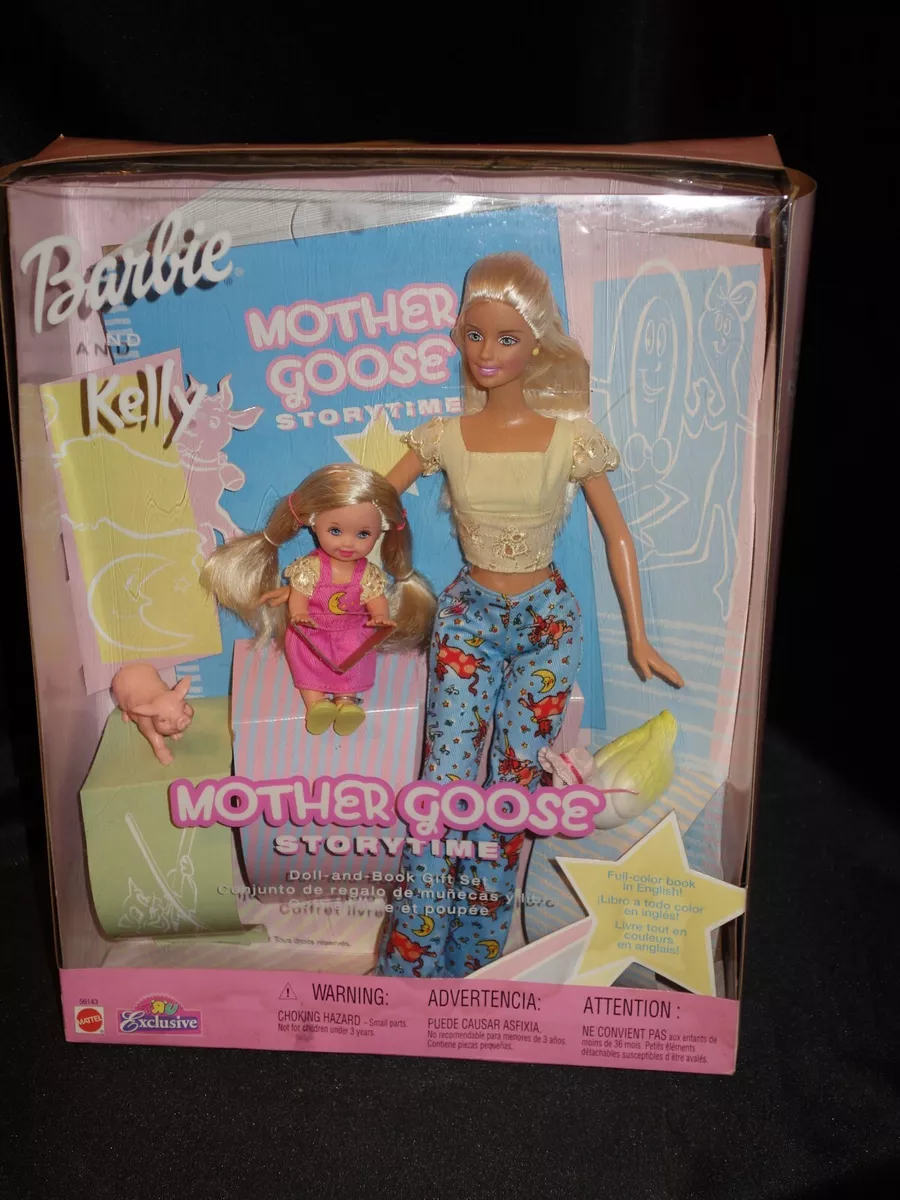 MOTHER GOOSE STORY TIME BARBIE AND KELLY DOLL AND BOOK GIFT SET NIB Damaged  Box