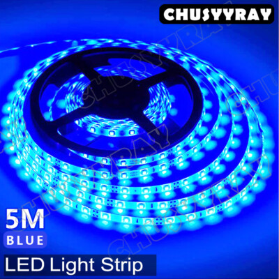 16.4ft Blue LED Strip Light Under Car Tube Underglow Underbody System Light Kit