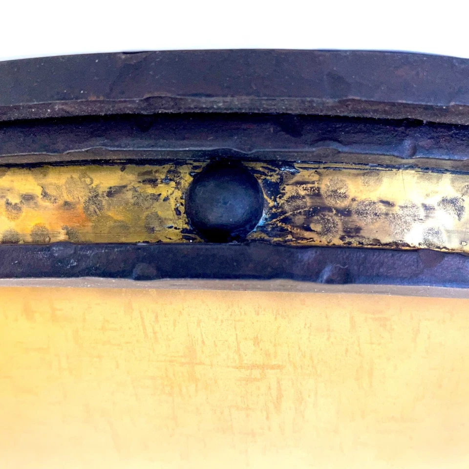 Kalco Durango Hammered Iron and Gilt Flush Mount - Image 2 of 4