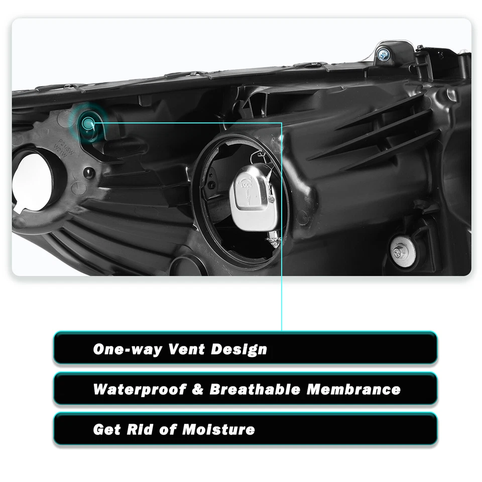 Для 2009-2014 Acura TSX черный корпус янтарный угловой ксеноновая модель фары LH + RH - Изображение 4 из 4