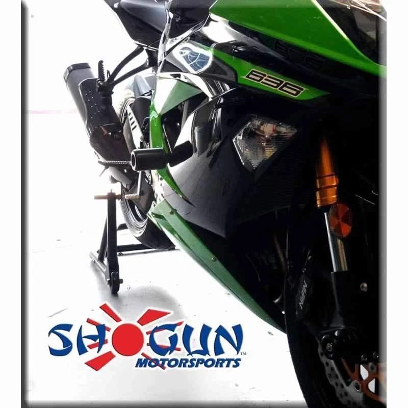 Deslizadores de cuadro Kawasaki 2013-17 ZX6R ZX 6R Shogun - versión sin corte - negro Foto 2 de 2