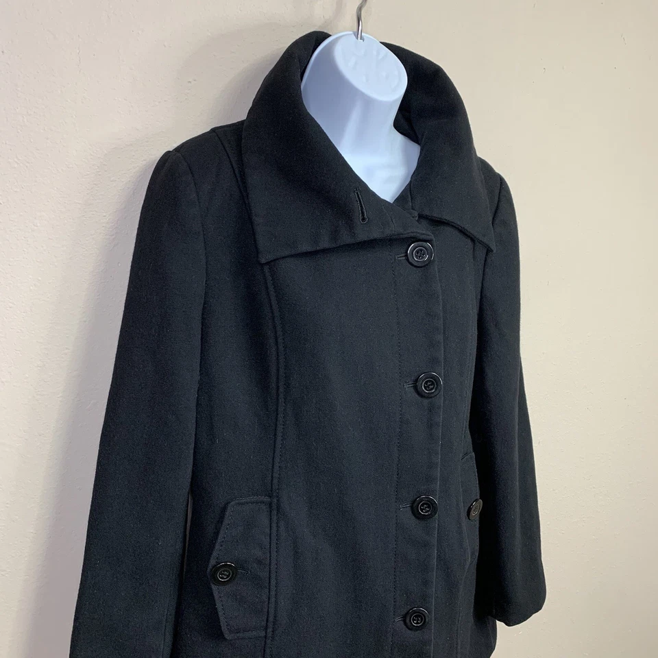 Tamanho 10 Nine West mistura de lã preta forrada de pavão manga longa clássica academia - Imagem 4 de 4