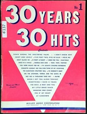 30 Years 30 Hits No 1 - 1950 sheet music songbook - 87 pages - 137a