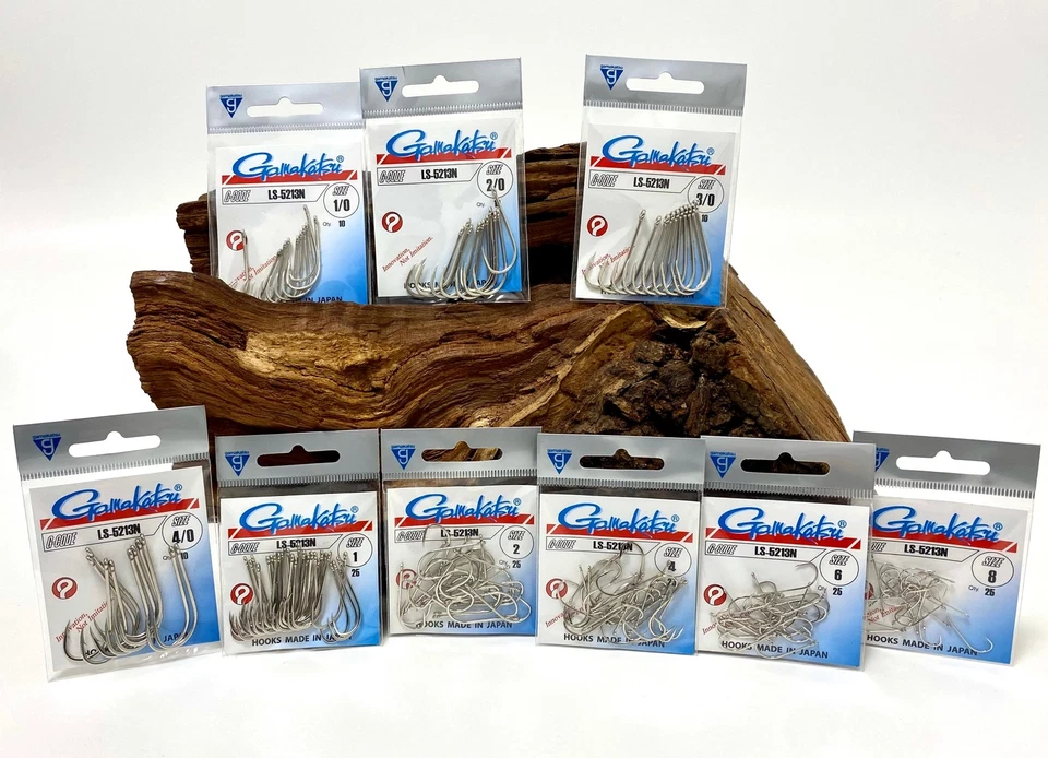 Gamakatsu LS-5213N Ganci Nichel 1/0 2/0 3/0 4/0 1 2 4 6 8 Ganci Verme Gancio Verme