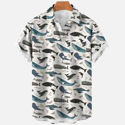 Summer 3D Plant Flower Men's Short Sleeve Shirt