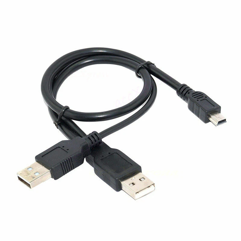 Mini USB 5Pin to Type-A Male Y-Cable With Power for Portable HDD External Drives - Image 4 of 4