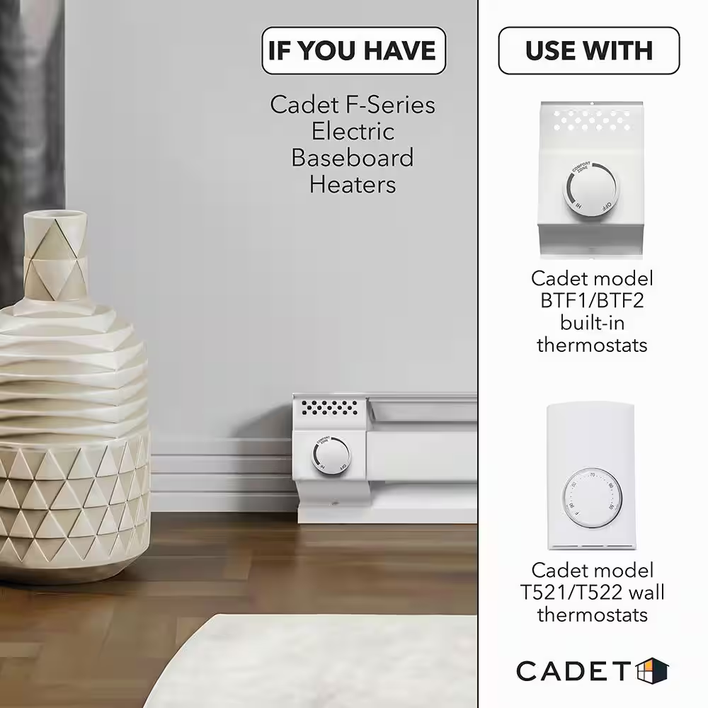 Electric Ft Baseboard Heater With Built In Thermostat Cadet 96 240