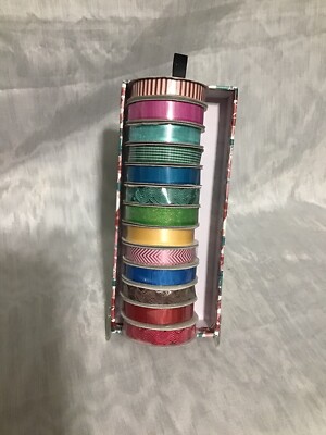 13 Assorted Spools Of American Crafts Premium Ribbon 4 Ft Each
