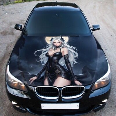 Vampire Girl Anime Car Hood Wrap Decal Vinyl Sticker Graphic For Car and Truck