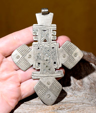 Large Antique Ethiopian Coptic Christian Church Cross Pendant African Amulet