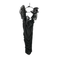 ASOS CURVE | 20 Black Ruffle Shoulder Ruched Bodycon Dress