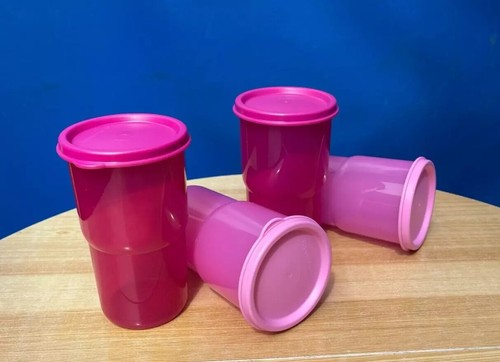 Tupperware TableTop Stacking Tumblers 12 ounce Set of 4 Different Color New - Picture 7 of 21