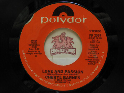 Cheryl Barnes, Giorgio Moroder   Love & Passion / Hello Mr. WAM, 45 RPM G+ (18F)