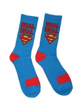 DC Comics Superman Real Deal Crew Socks Shoe Size 6-12 New