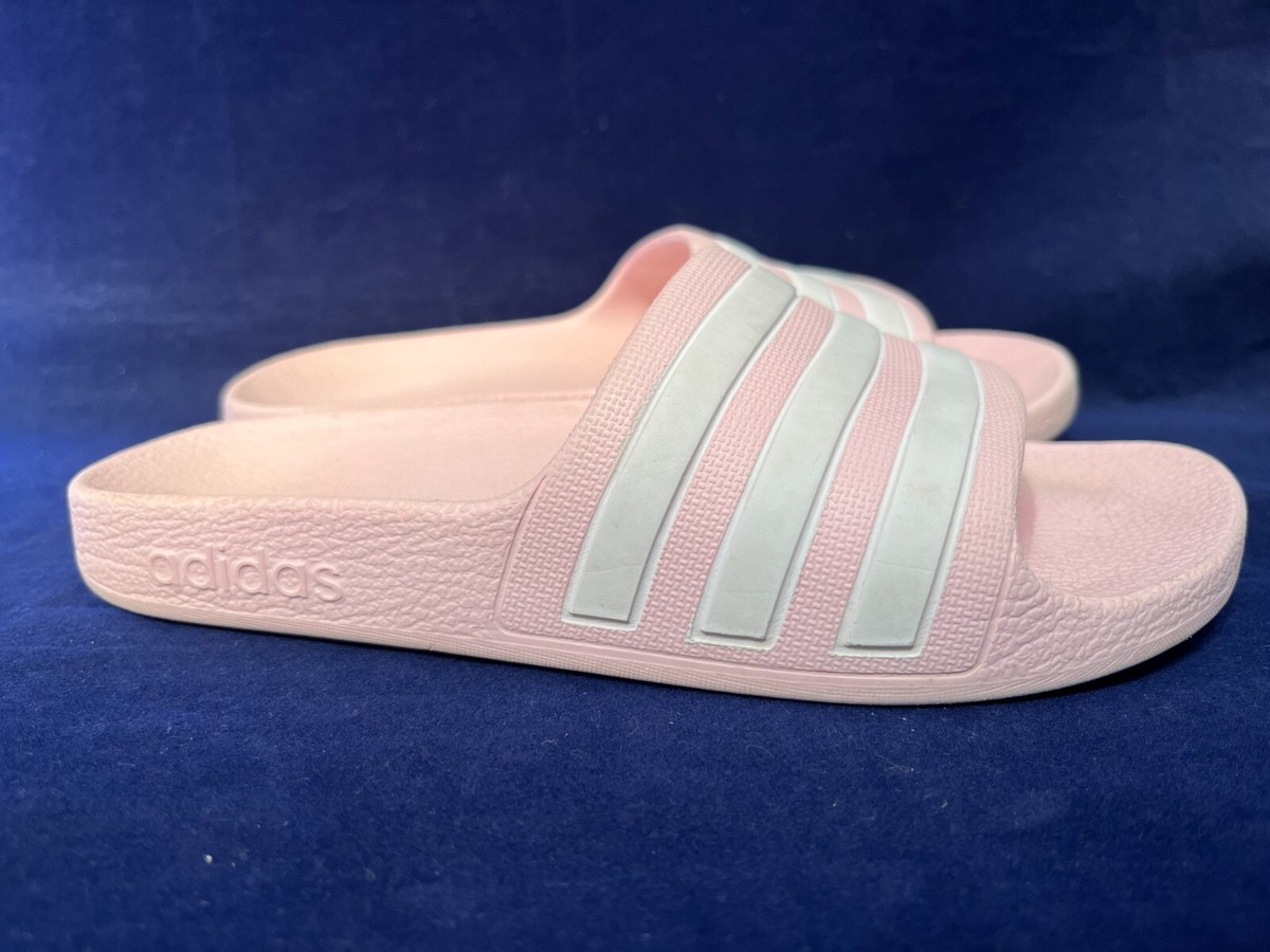 ADIDAS UK 13 PINK WHITE GIRLS SLIDERS